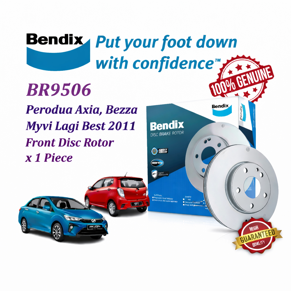 BR9506 BENDIX MYVI LAGI BEST, AXIA, BEZZA FRONT DISC BRAKE ROTOR X 1 ...