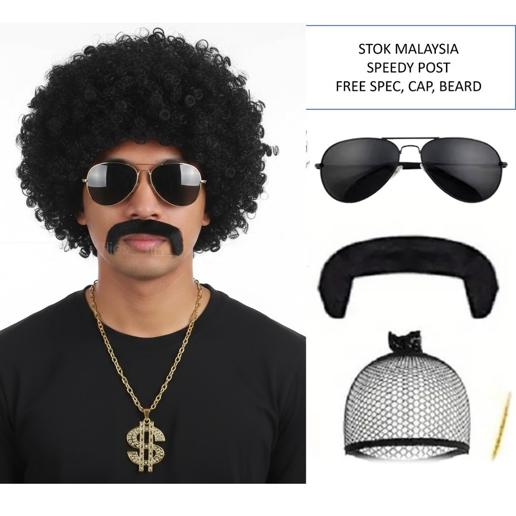 Big volume Afro WIG 200g 165g rambut rock rambut palsu retro wig/ afro ...