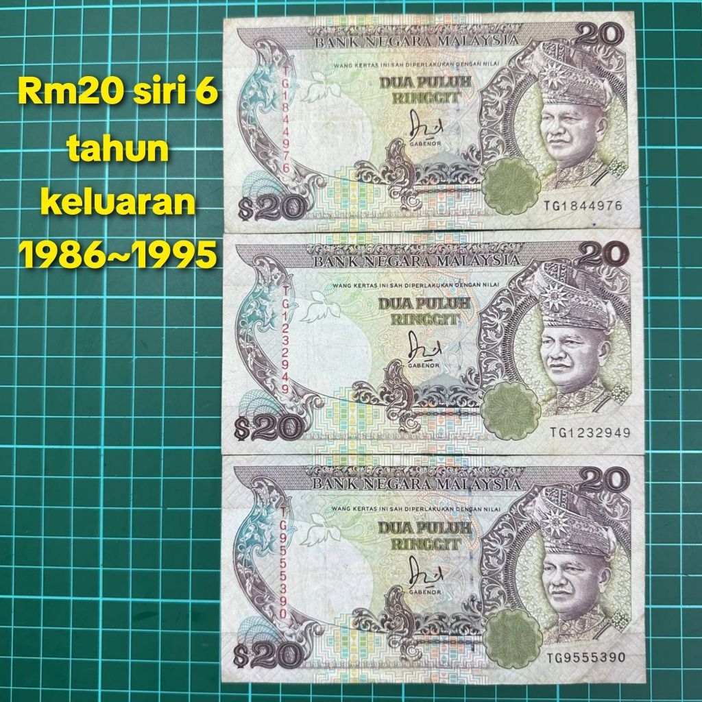 A776 Rm20 siri 6 duit kertas lama duit Rm20 lama barang antik barang ...