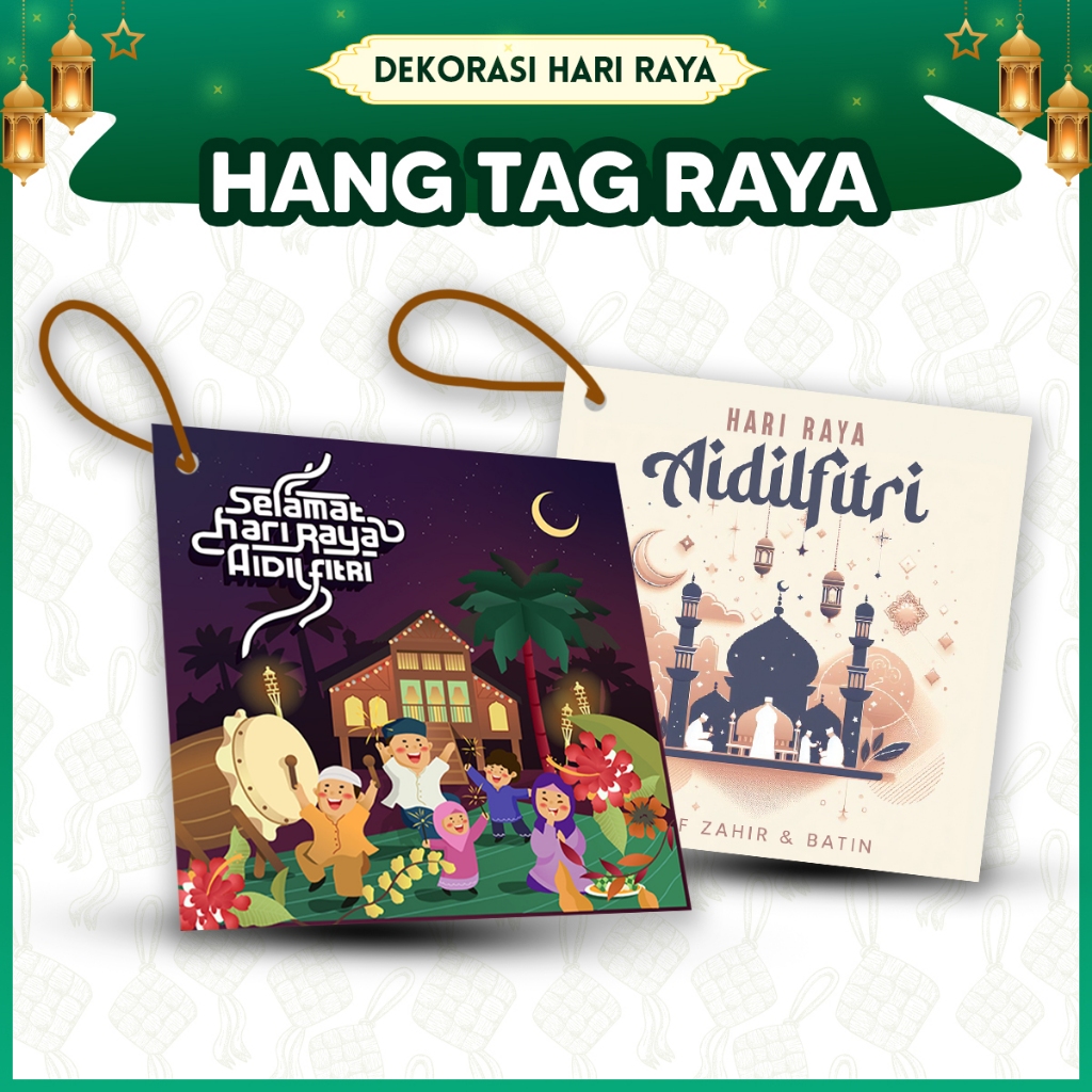 (20pcs) HANG TAG RAYA - Untuk Hamper, Gift, Kad Raya / Hiasan Gantung ...