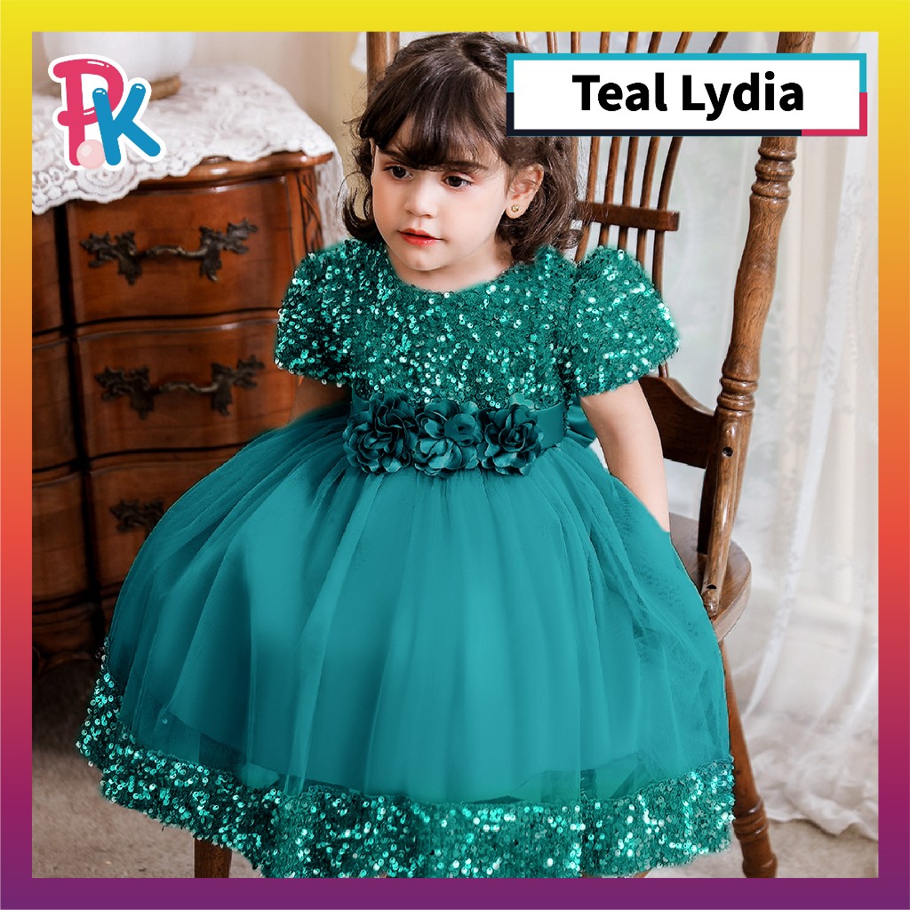 open lace back dress Luxury Silver Girl Dress Beaded Court Train Princess Gown J300, Silver / Child-12 main image 1