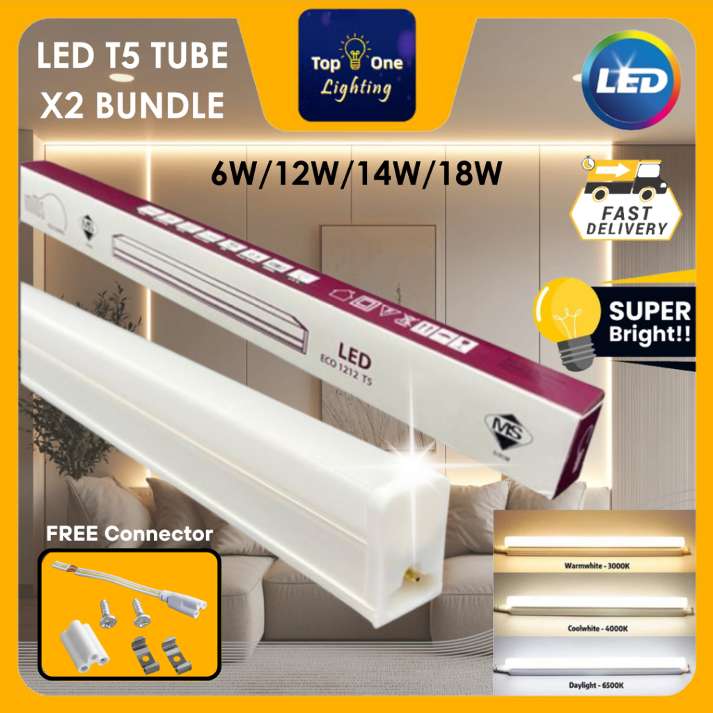 [SIRIM] Premium LED T5 Tube Light Lamp Bulb Complete Set Celling Light ...