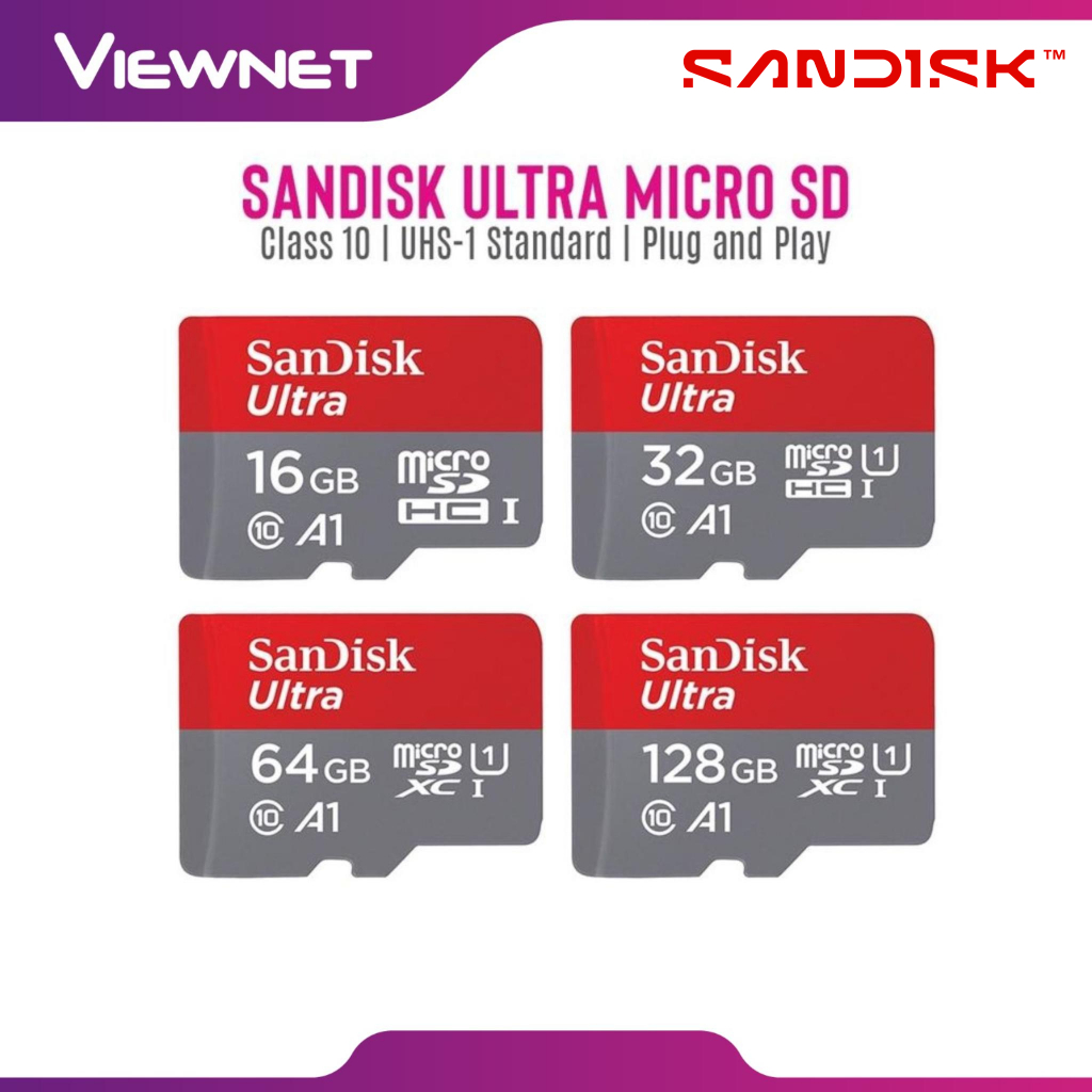 SANDISK MICRO SD ULTRA A1 CLASS 10 MC TF HC10 GN6MN UHS-I 16GB, 32GB ...