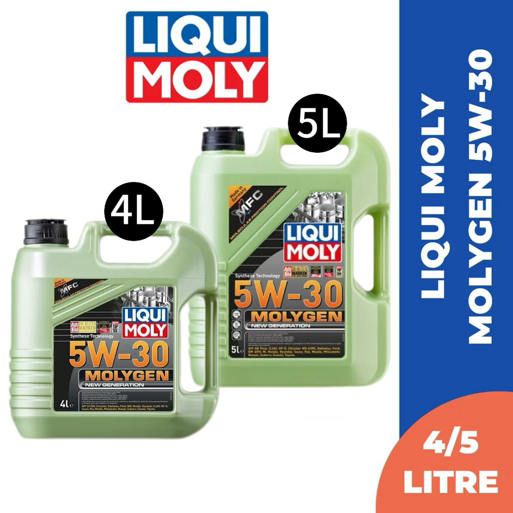 LIQUI MOLY Fully Synthetic Molygen New Generation Engine Oil 5W-30 4/5L ...