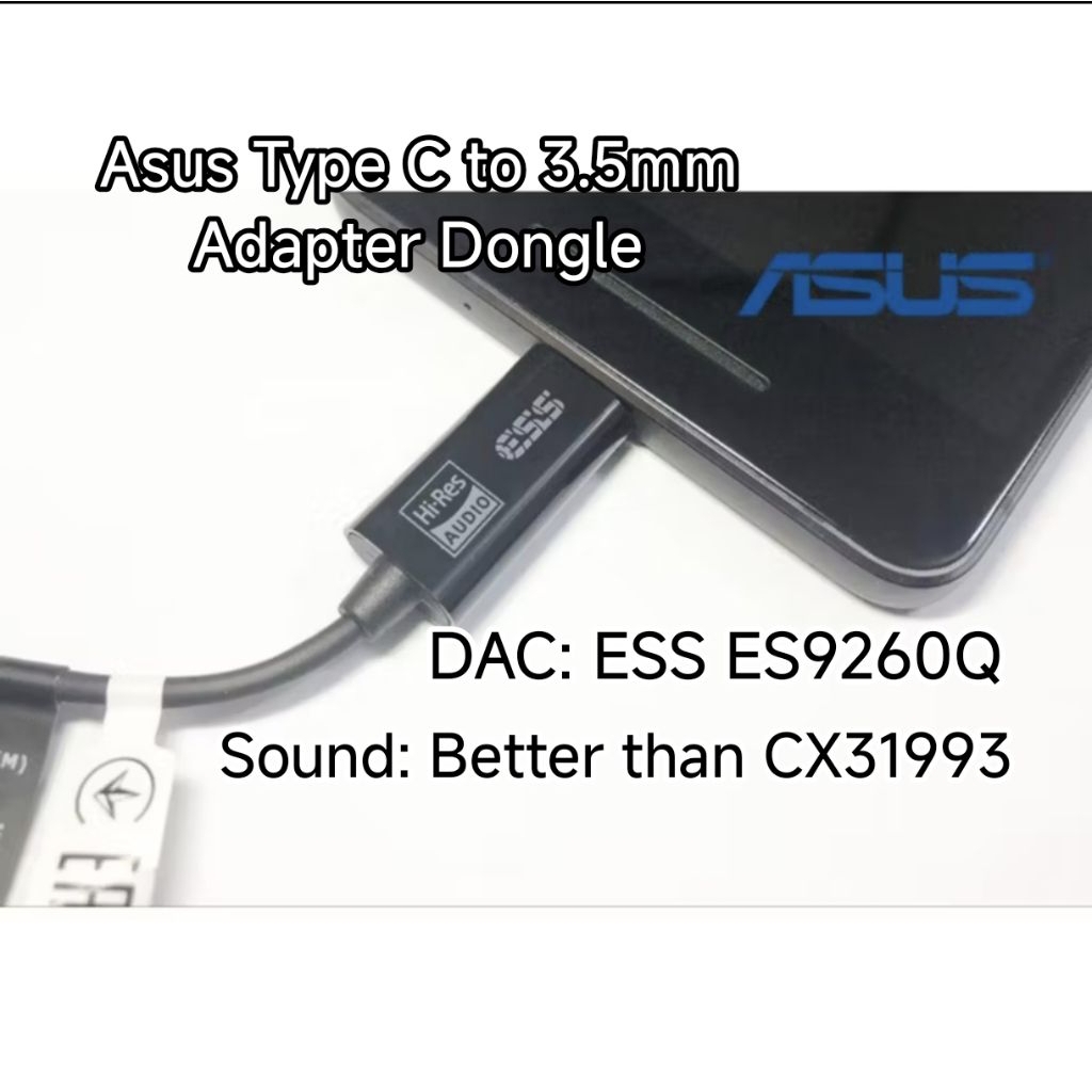 Asus ESS ES9260Q(Better than CX31993) DAC Hi-Res USB Type-C to 3.5 mm ...