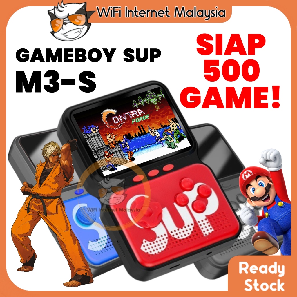 500 Permainan Terbina Dalam Konsole Gameboy SUP M3-S Games Retro Mini ...