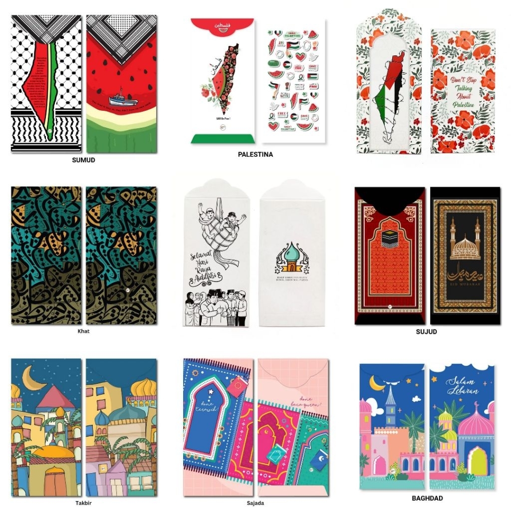 [10 Pcs] Part 17 Sampul Raya 2026 Eid Envelope Sumud Islamik Khat ...