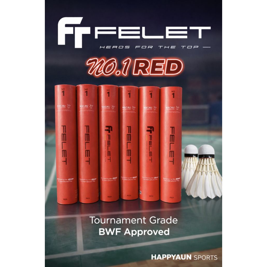 FELET No.1 Red Shuttlecock – Tournament Grade | BWF Approved | High ...
