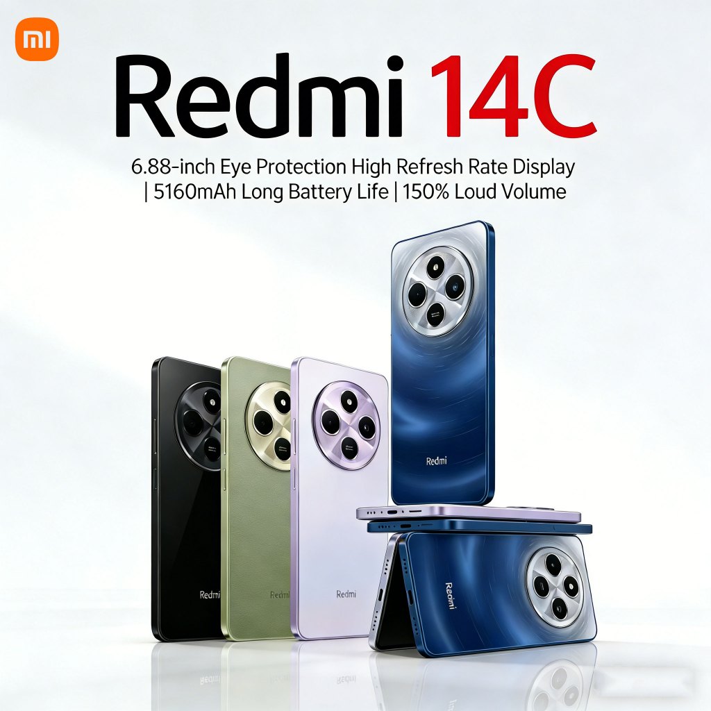 🔥Redmi 14C 8GB | 6.88-inch large screen | 5160mAh battery |  1-year warranty | 50MP AI camera🔥