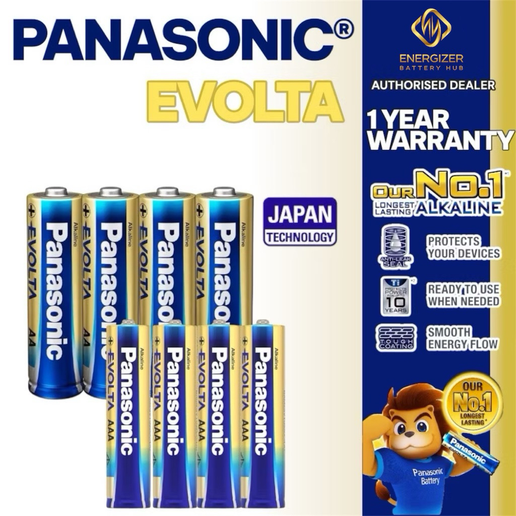 Panasonic Evolta Alkaline Battery 1.5V AA / AAA 4PCS – Long-Lasting ...