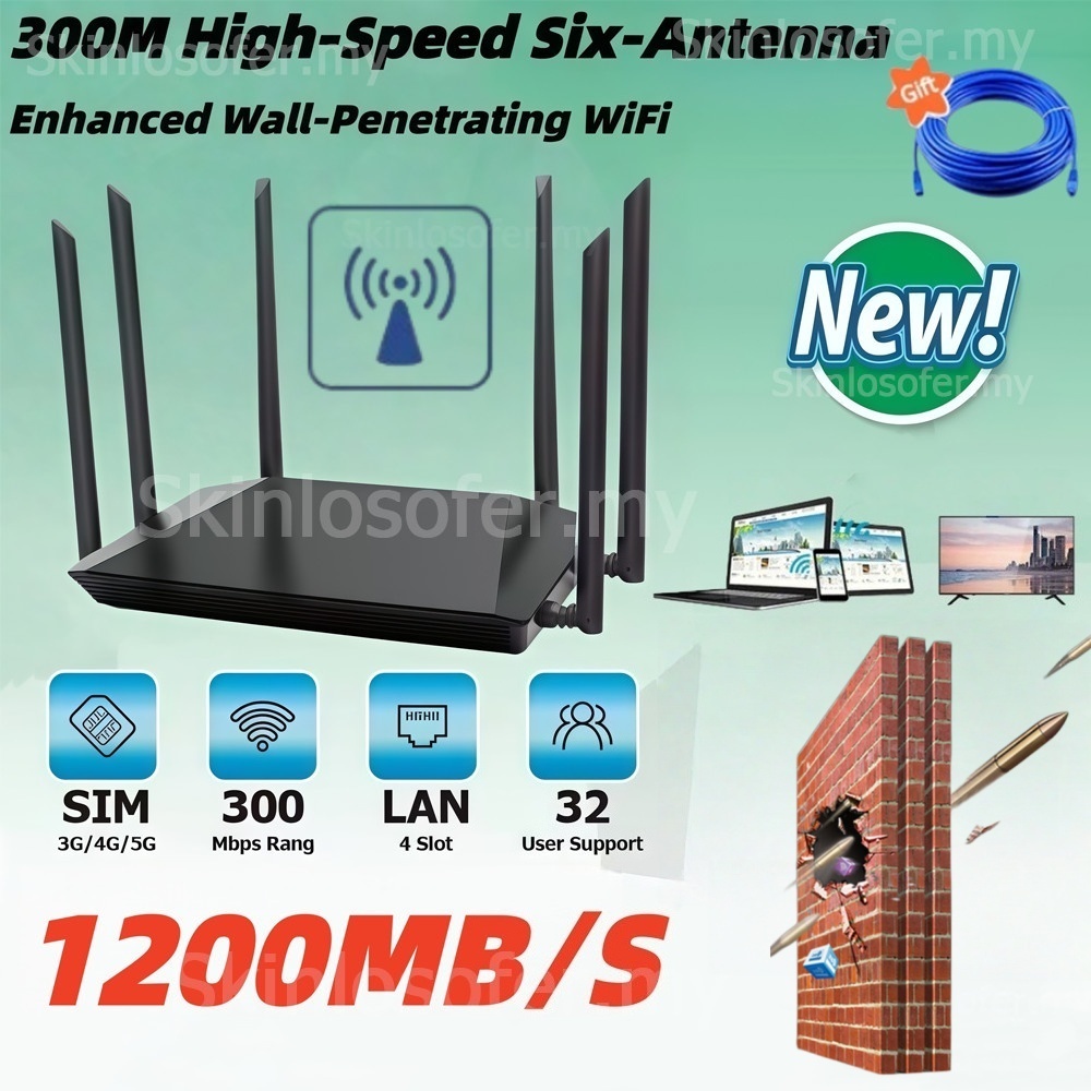 [MY shipping] 1200Mb/s Wireless Router 2.4GHz LTE CPE Router High-speed ...