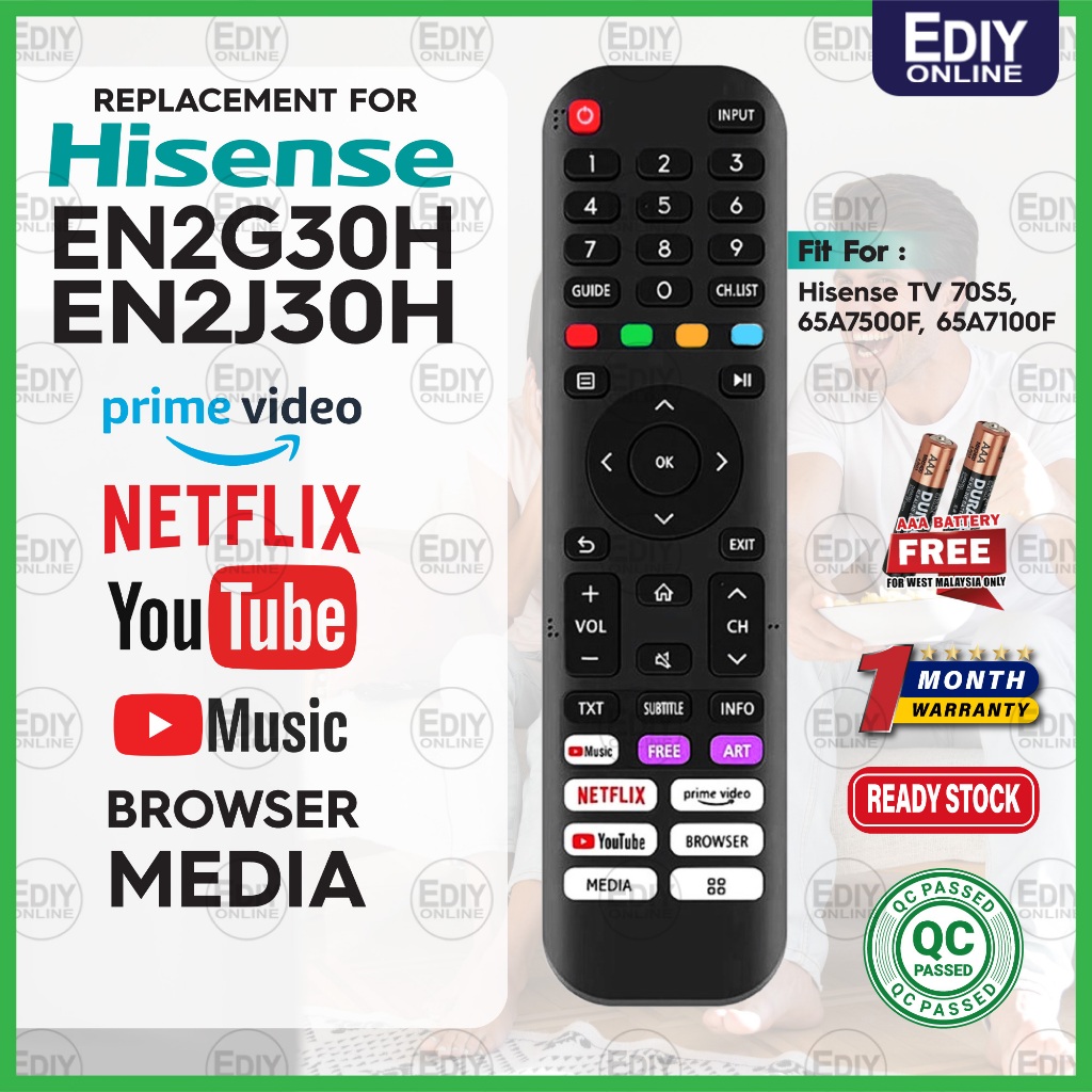 Remote Control For DEVANT Hisense EN2J30H EN2G30H VIDAA TV Remote ...