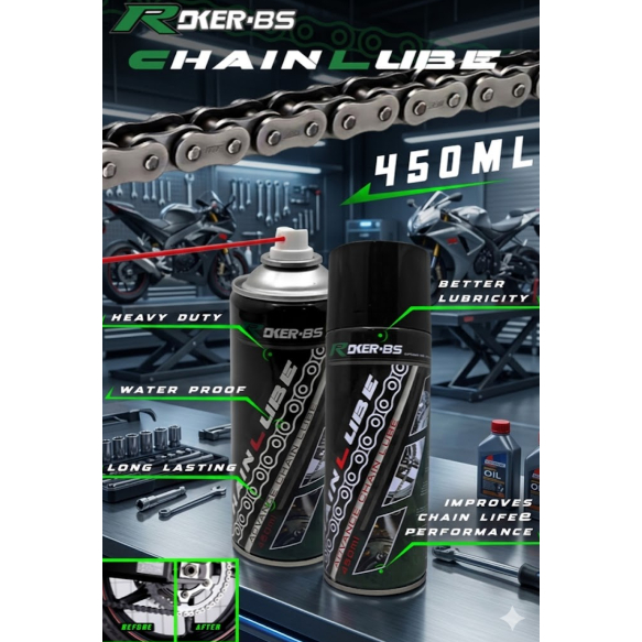 ROKER - BS CHAIN LUBE RANTAI SPRAY MOTORCYCLE HEAVY DUTY MINYAK SPRAY ...