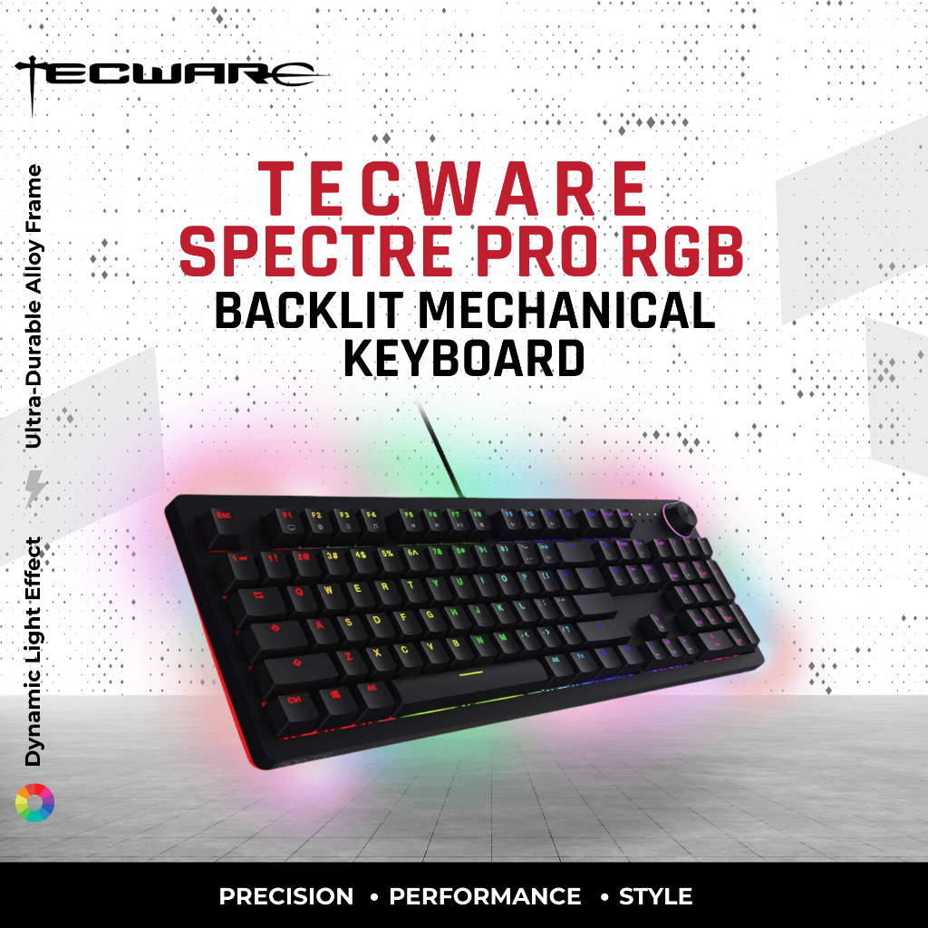 TECWARE SPECTRE PRO BACKLIT MECHANICAL KEYBOARD BROWN SWITCH | Shopee ...