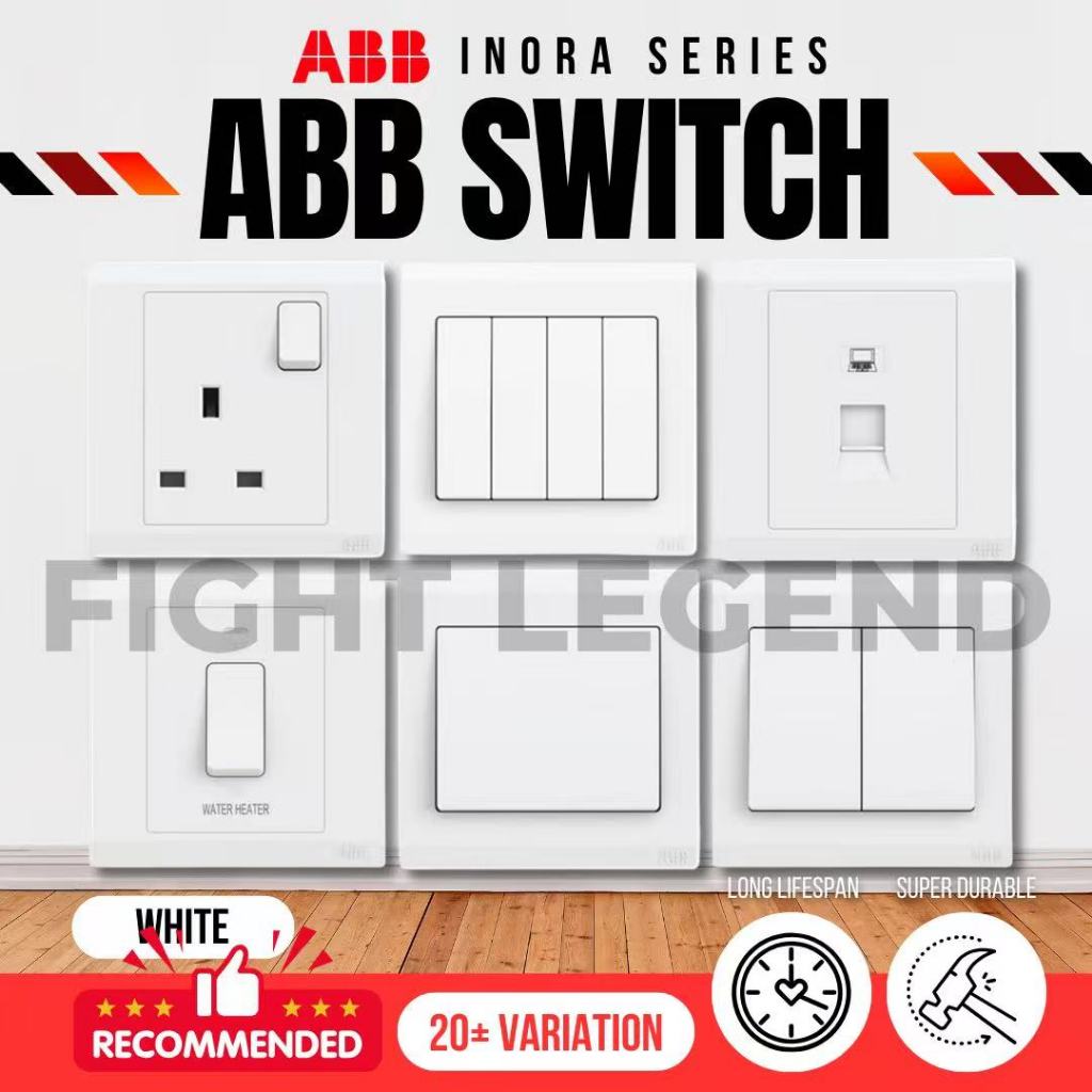 (SIRIM) ABB INORA SWITCHES & SOCKETS (WHITE SERIES) | Shopee Malaysia