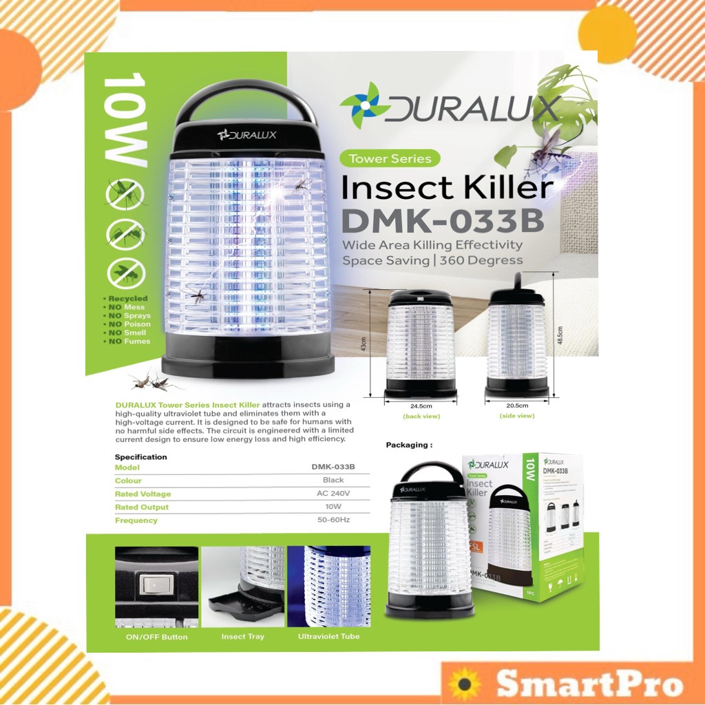 DURALUX DMK-033B (Black Colour) High Power Insect Killer/Mosquito ...