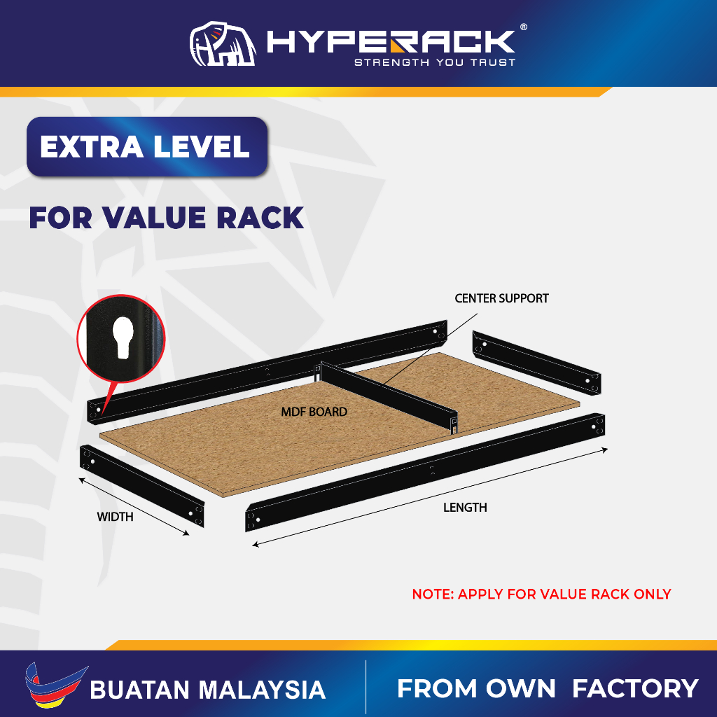 HYPERACK™️ Value Rack Metal Extra Level (ONLY APPLICABLE TO CUSTOMER ...