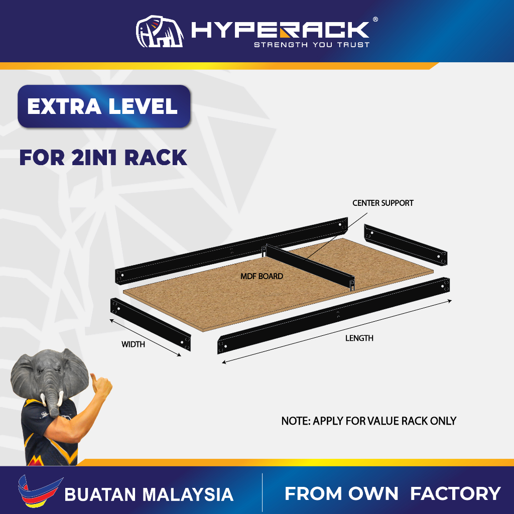 HYPERACK ™️ 2IN1 Rack Extra Level Tambah Tingkat ONLY APPLICABLE TO ...