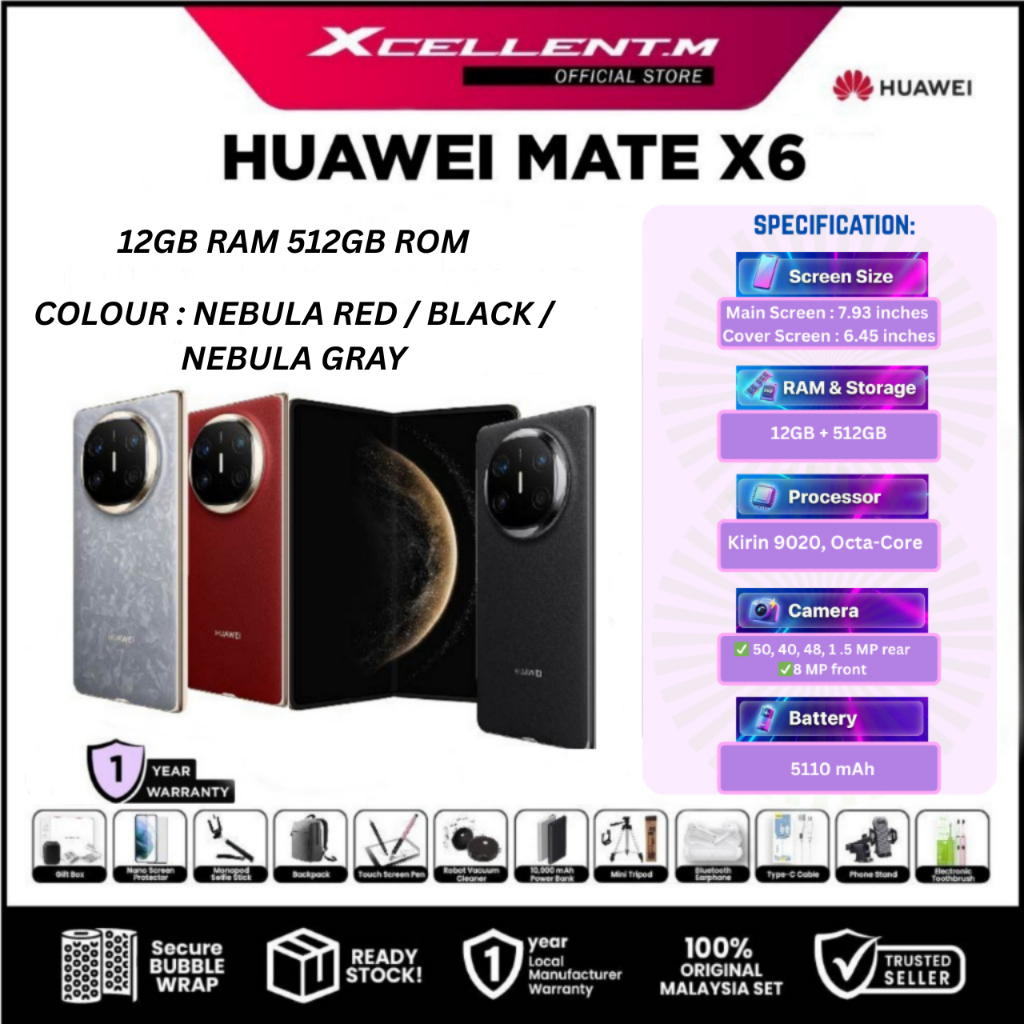 HUAWEI Mate X6 [12GB RAM 512GB ROM] - Original HUAWEI Malaysia