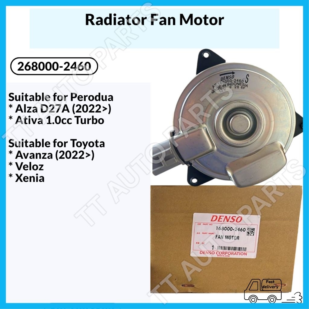 268000-2460 Perodua Alza D27A (2022) Denso Radiator Fan Motor Ativa ...