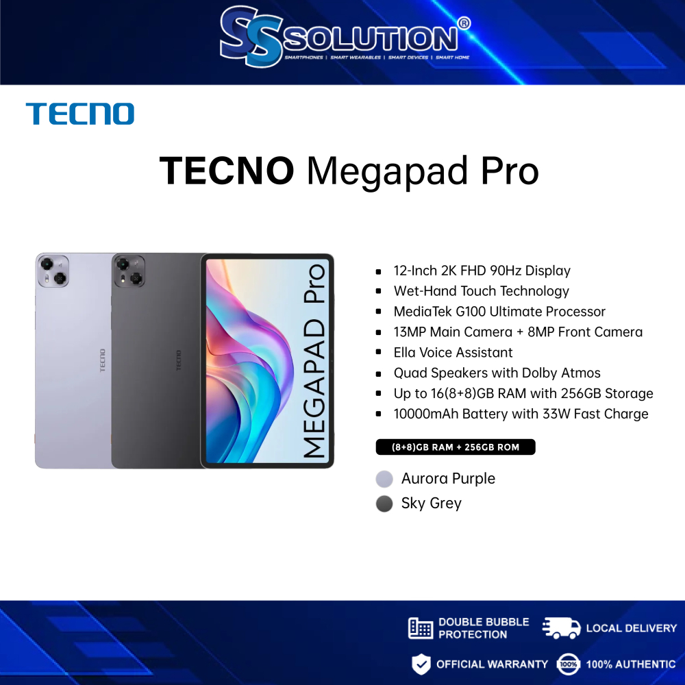 Tecno Megapad Pro 16(8+8GB Extended RAM+256GB) MediaTek G100 Ultimate ...