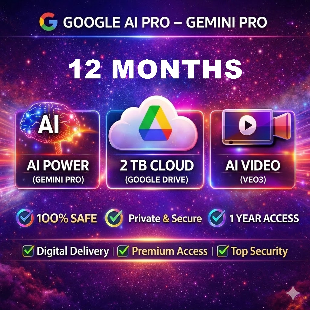 🔥LOWEST PRICE & STABLE🔥 Gemini Pro Google AI Pro 12 Months Own Gmail 5 ...