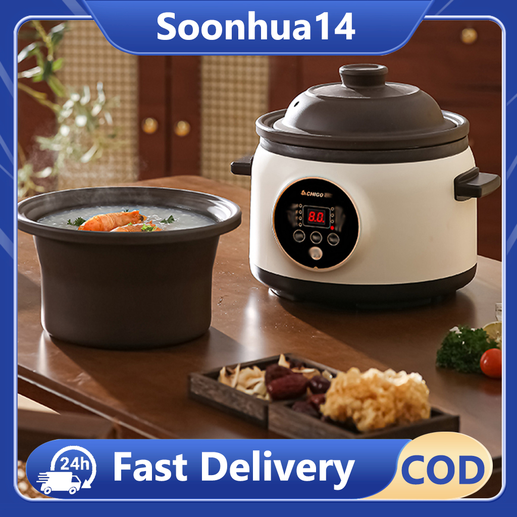 3.8L Electric Slow Cooker Automatic Electric Stew Pot with Timer ...