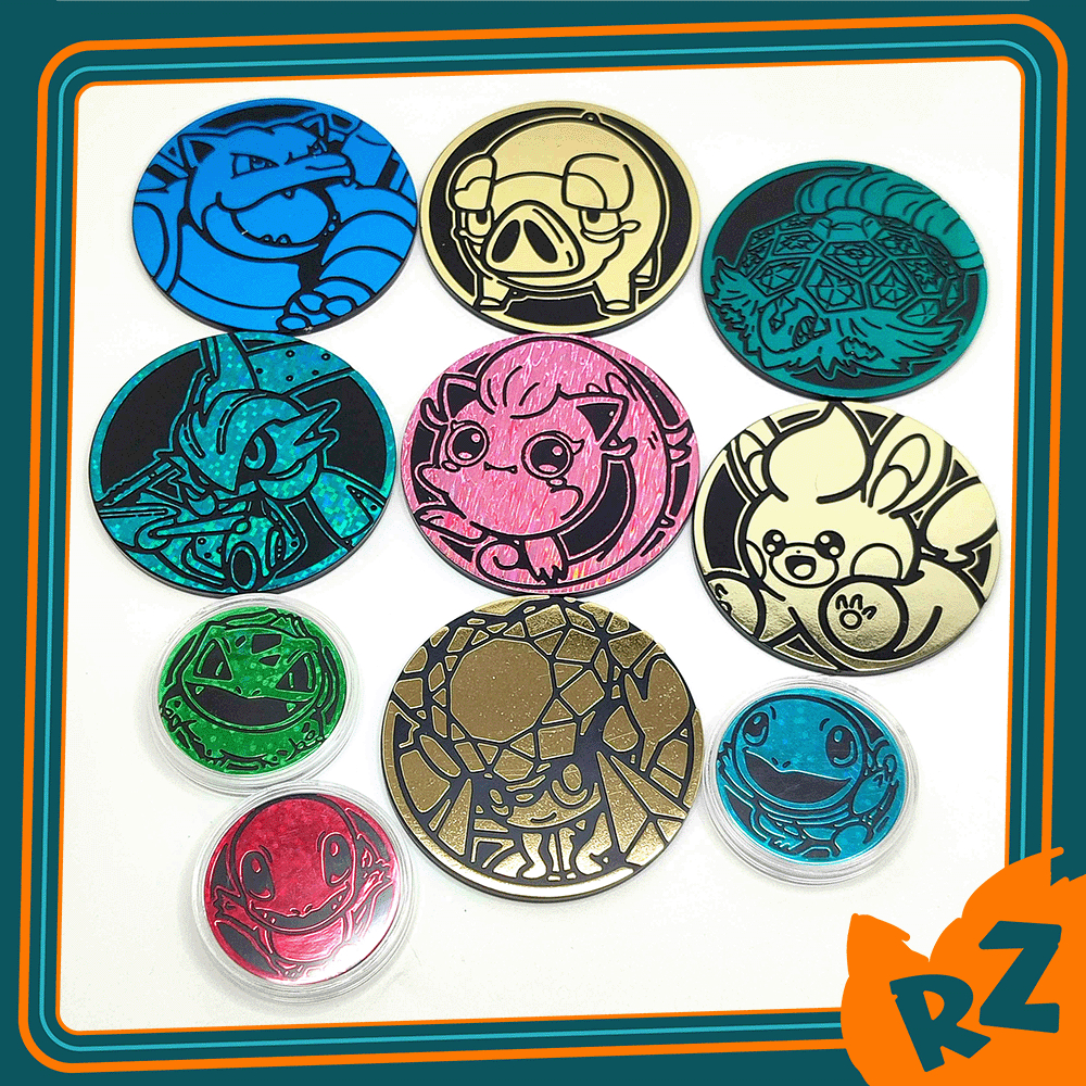 [Original] Official Pokemon TCG Coins (Bulbasaur, Charmander, Squirtle ...