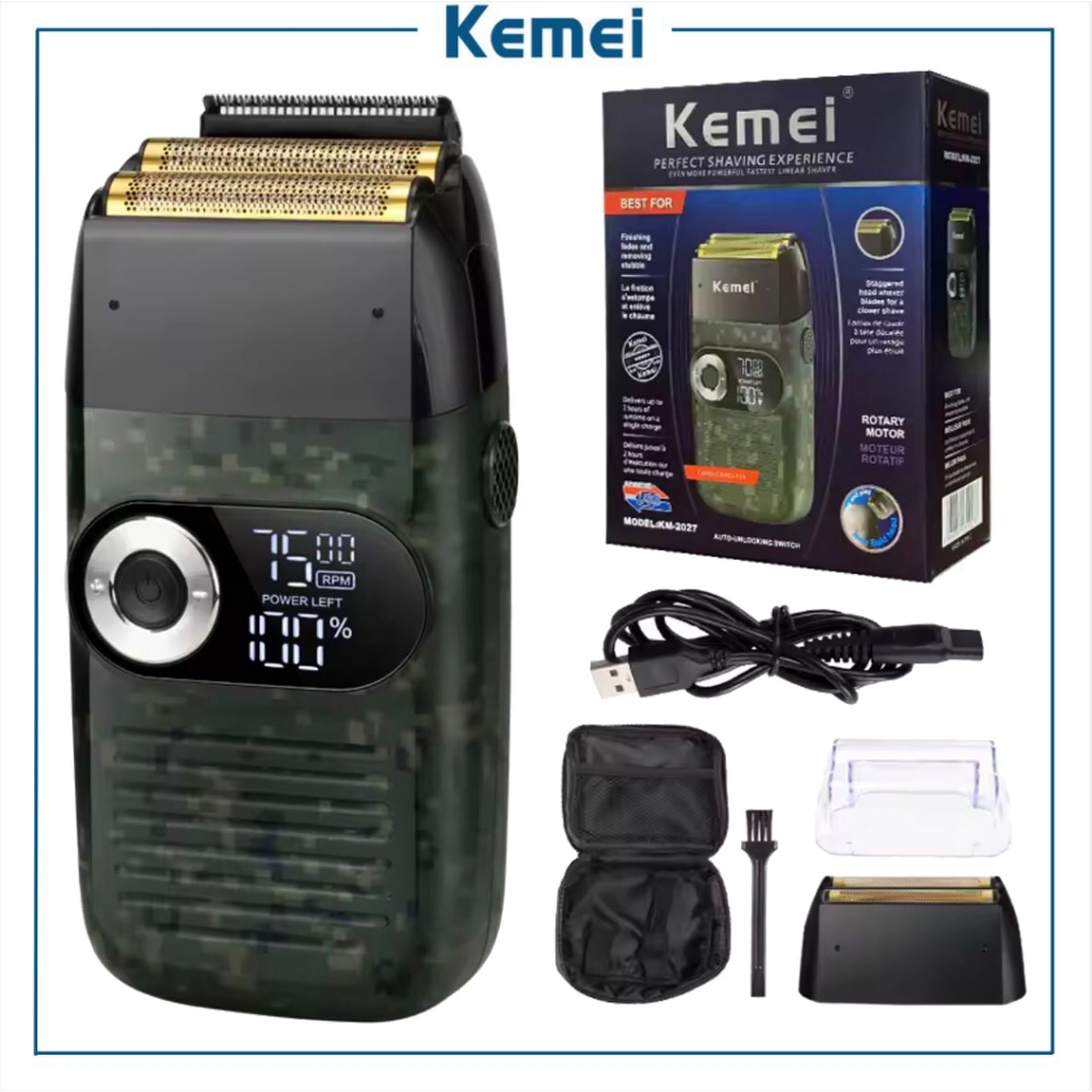 Kemei KM-2027 Electric Shaver Trimmer For men Large-Capacity Lithium ...