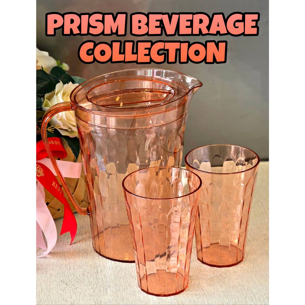 *Pitcher/Glasses/Dessert plates*Tupperware Prisms Beverage Collection ...