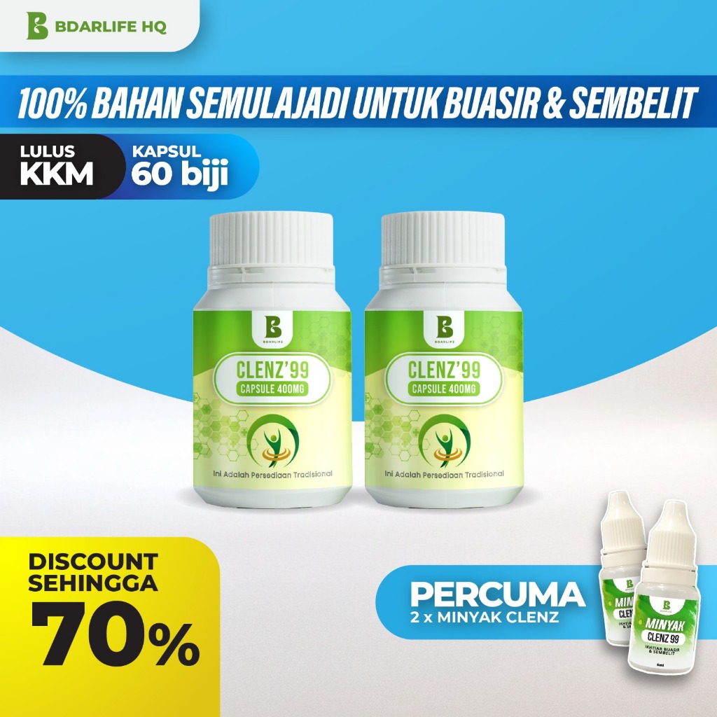 Clenz99 Kapsul Makan - Redakan Buasir dan Sembelit dari Dalam, Bantu ...