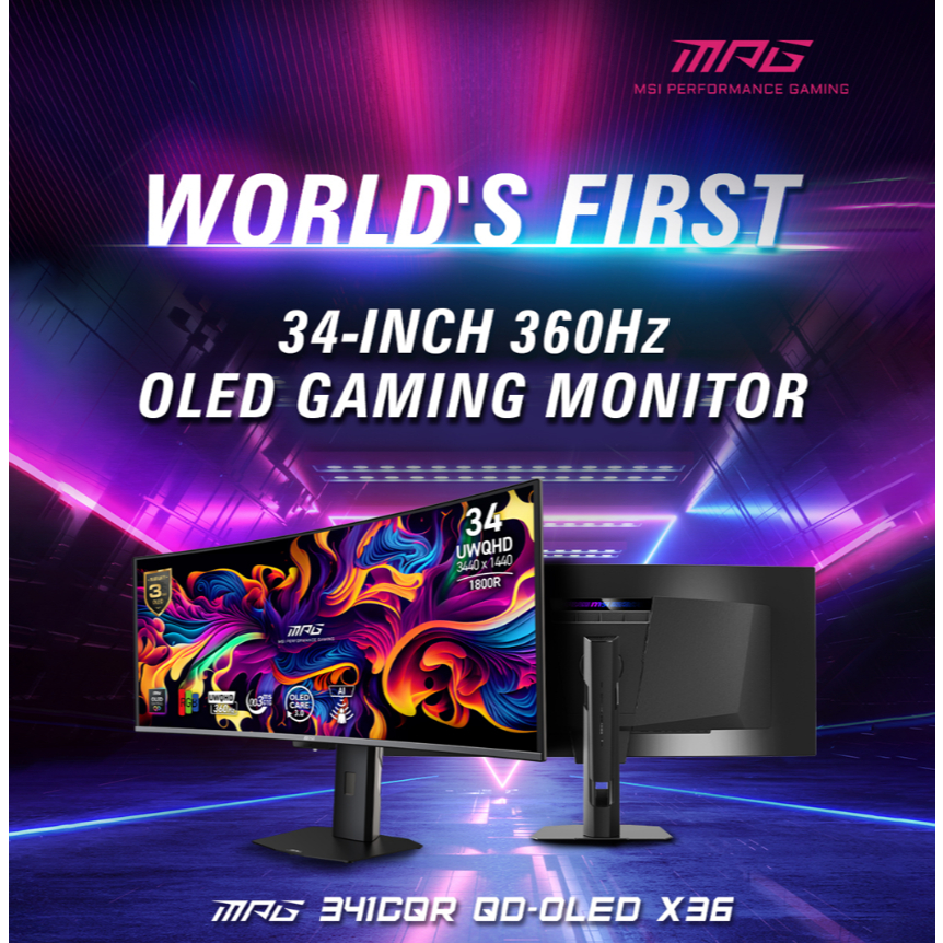 MSI MPG 341CQR QD-OLED X36 Ultrawide Gaming Monitor 34
