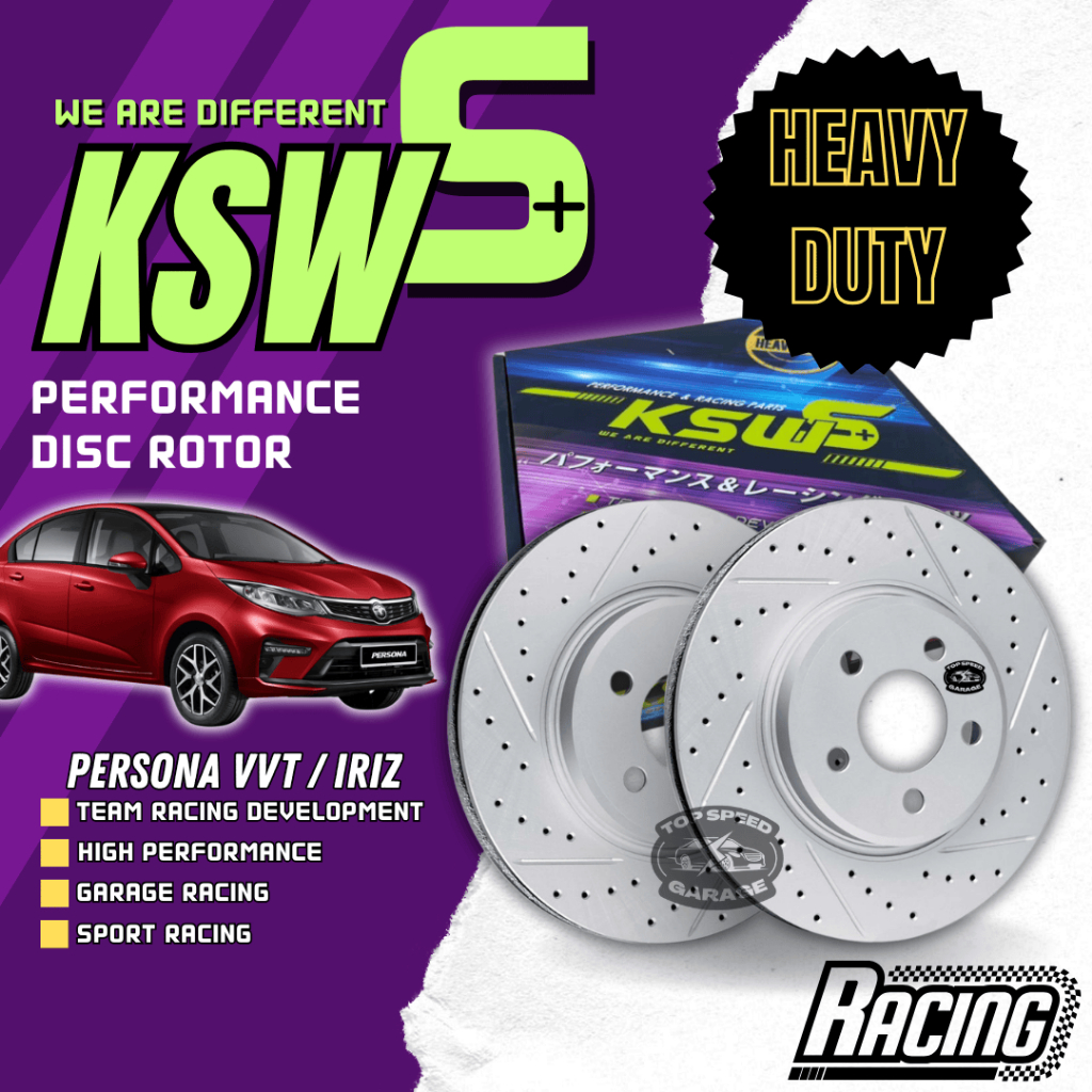 KSW S+ Performance Disc Rotor Persona vvt bh6 Proton Iriz Slotted ...