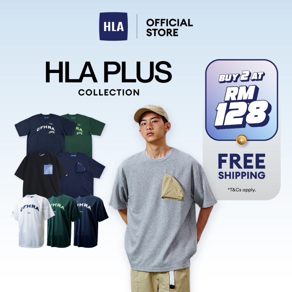 HLA Plus Letter Printing Comfortable Oversize Short Sleeve T-Shirt Men ...