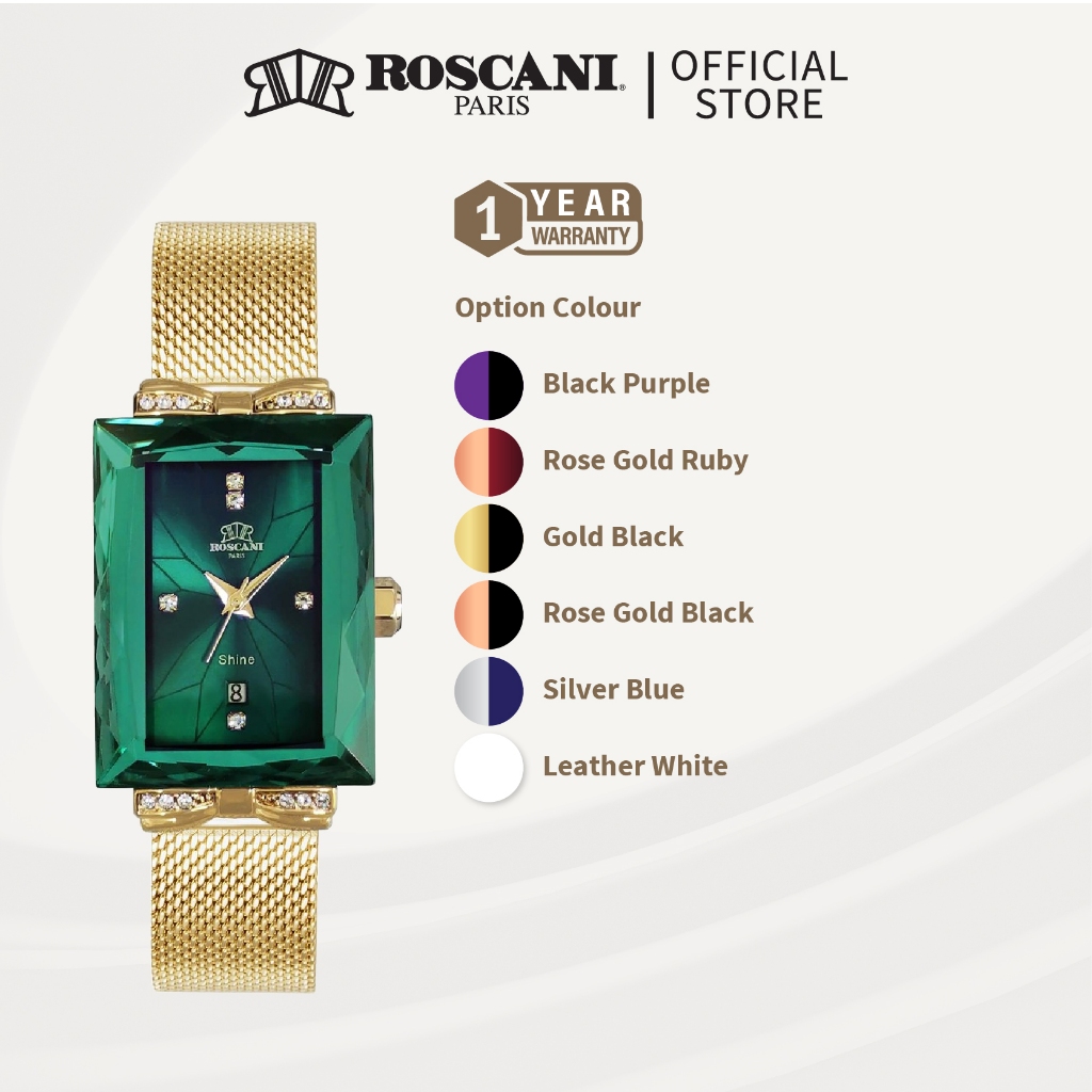 Roscani Shine S07 Elegant Women Watch | Diamond Cut Crystal Watch l ...