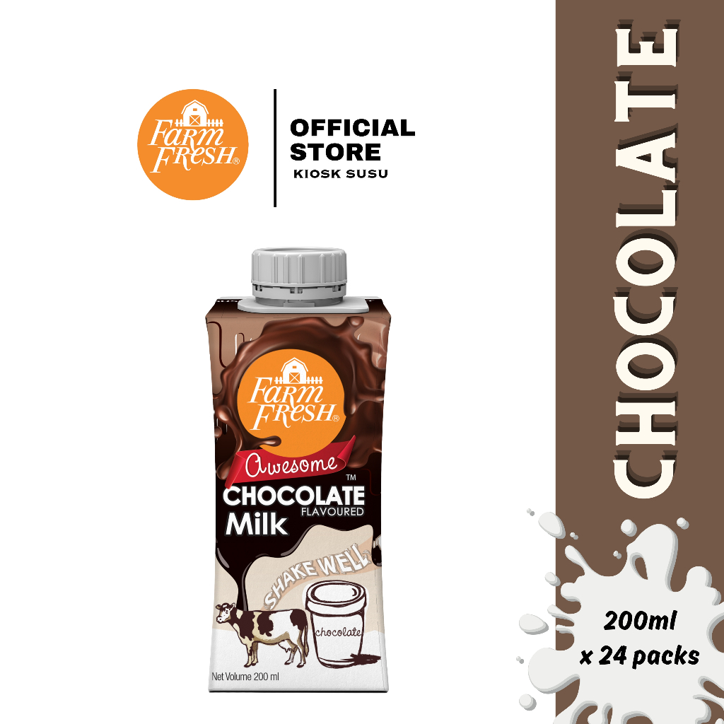 Farm Fresh UHT Chocolate Milk 200ml x 24 packs | Shopee Malaysia