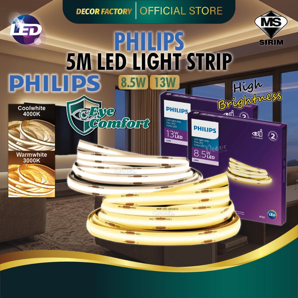 🔥LATEST🔥PHILIPS LS161 5M LED Strip Light 8.5W / 13W & PHILIPS ...