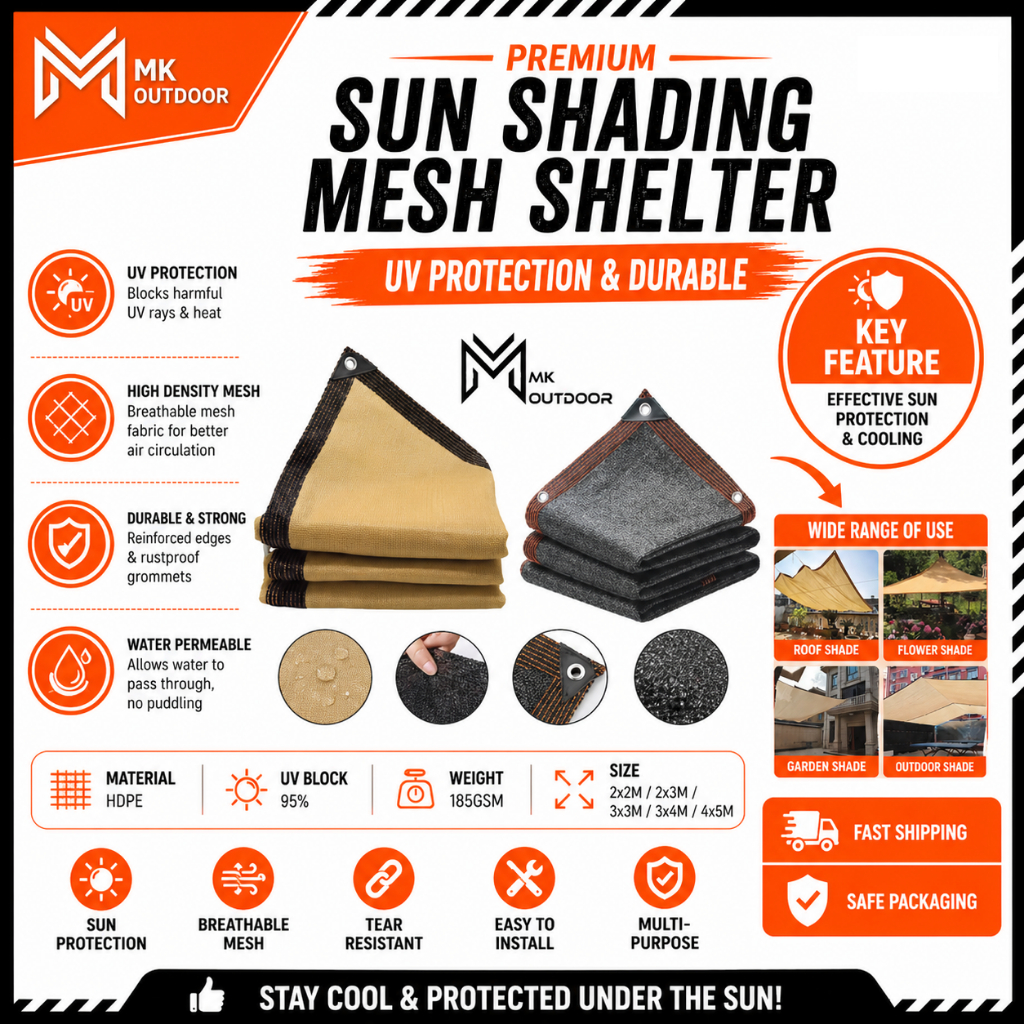 Sun Shading Mesh Camping Sun Shelter Shade Sunblock Mesh Garden Shade ...