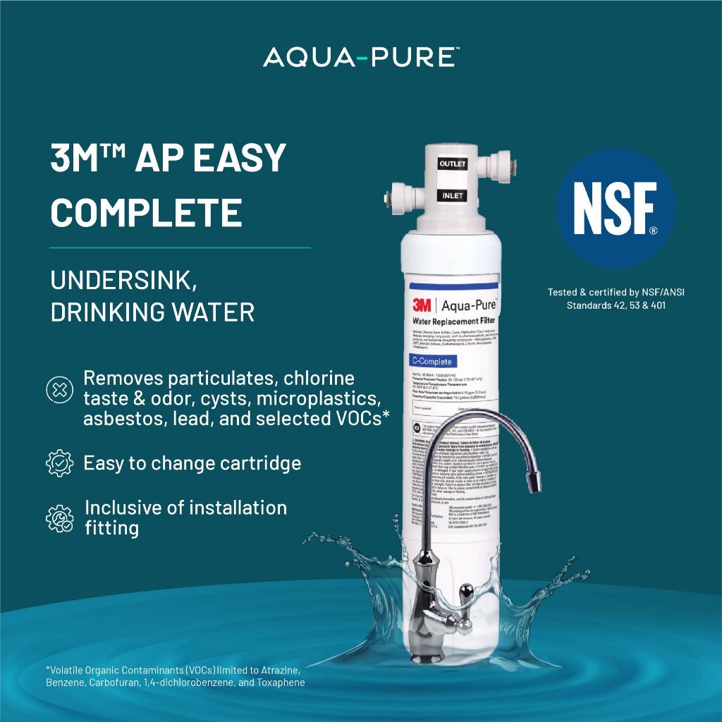 Aqua-Pure 3M Water Filtration AP Easy Complete Undersink, Drinking ...