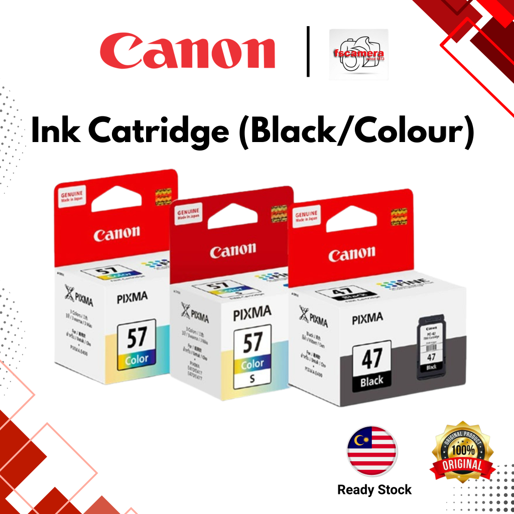 CANON PG-47 BLACK PG47 BLACK / CL-57S COLOUR CL57S COLOR INK CARTRIDGE ...