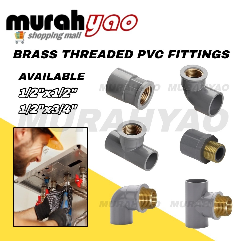 Brass Threaded PVC Fittings P/T Socket Elbow Tee Valve Socket ...