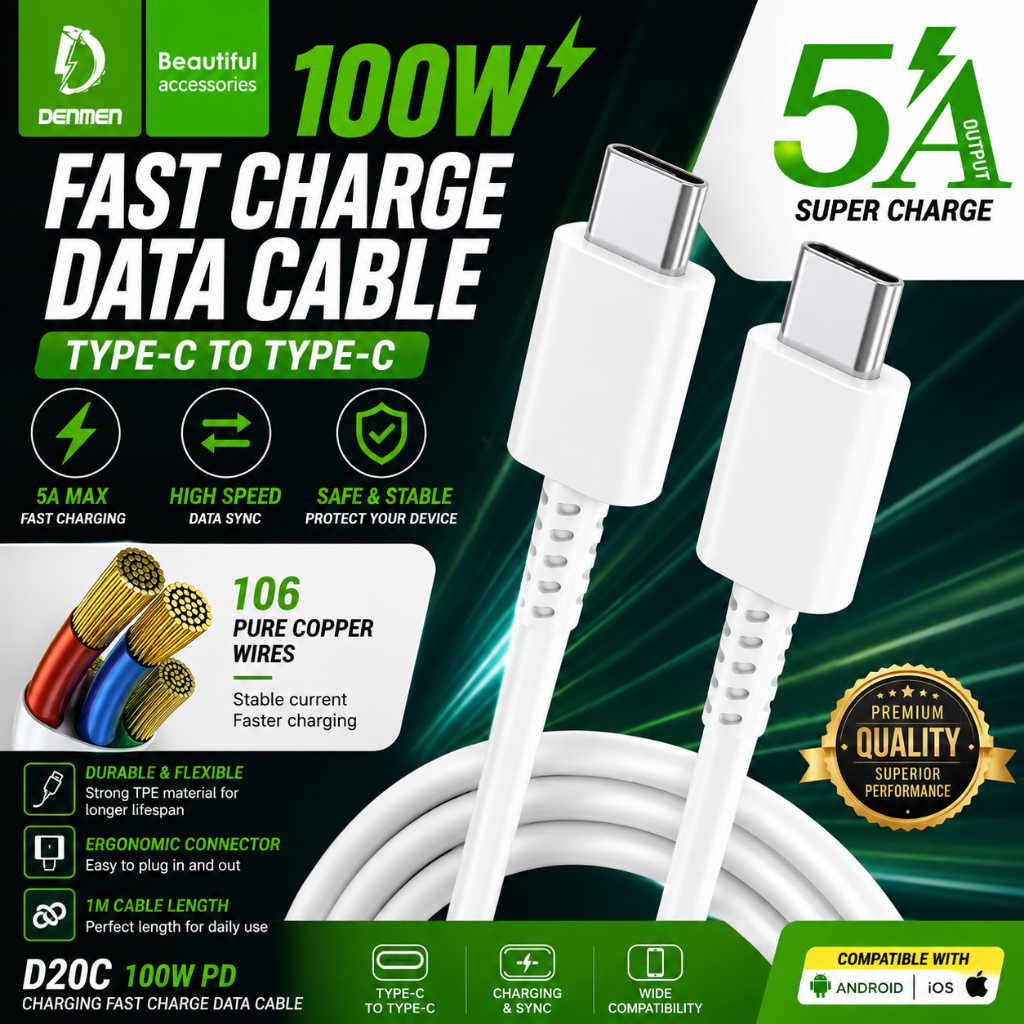 [DATA CABLE] 100W PD Charging Fast Charge Data 1 Meter Cable Output For ...