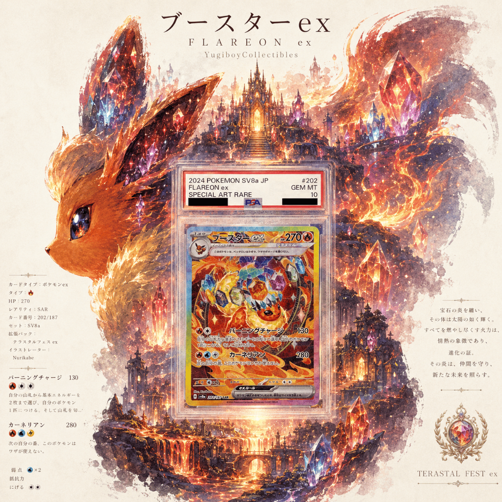 PSA 10 Flareon ex SAR 202/187 [SV8a] Terastal Festival ex