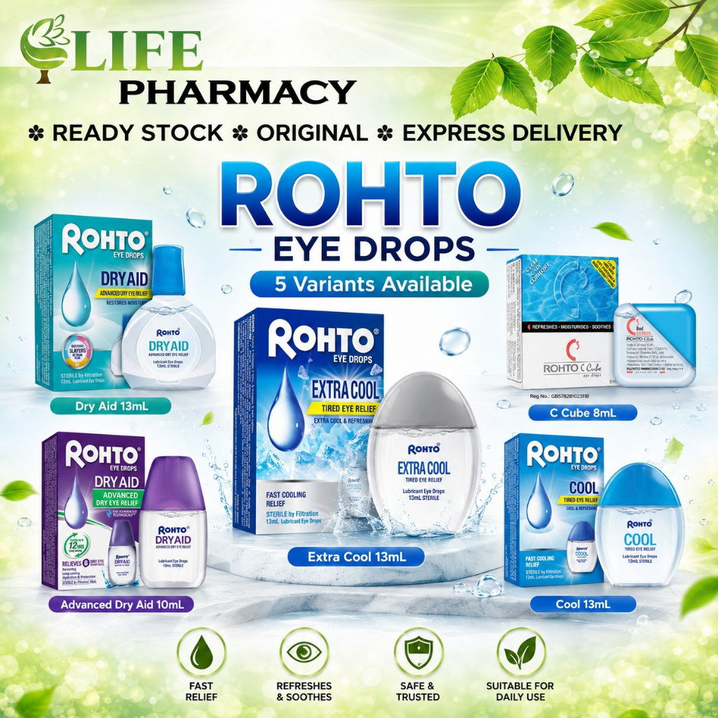 Rohto Eye Drops Cool / Extra Cool / Dry Aid / Advanced Dry Aid / C Cube ...