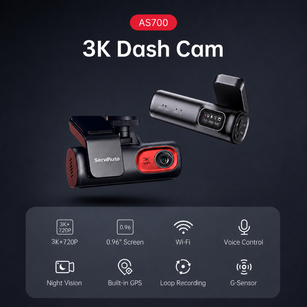 ServAuto AS700 3K+1080P HD Resolution Dashcam Front & Rear | Shopee ...