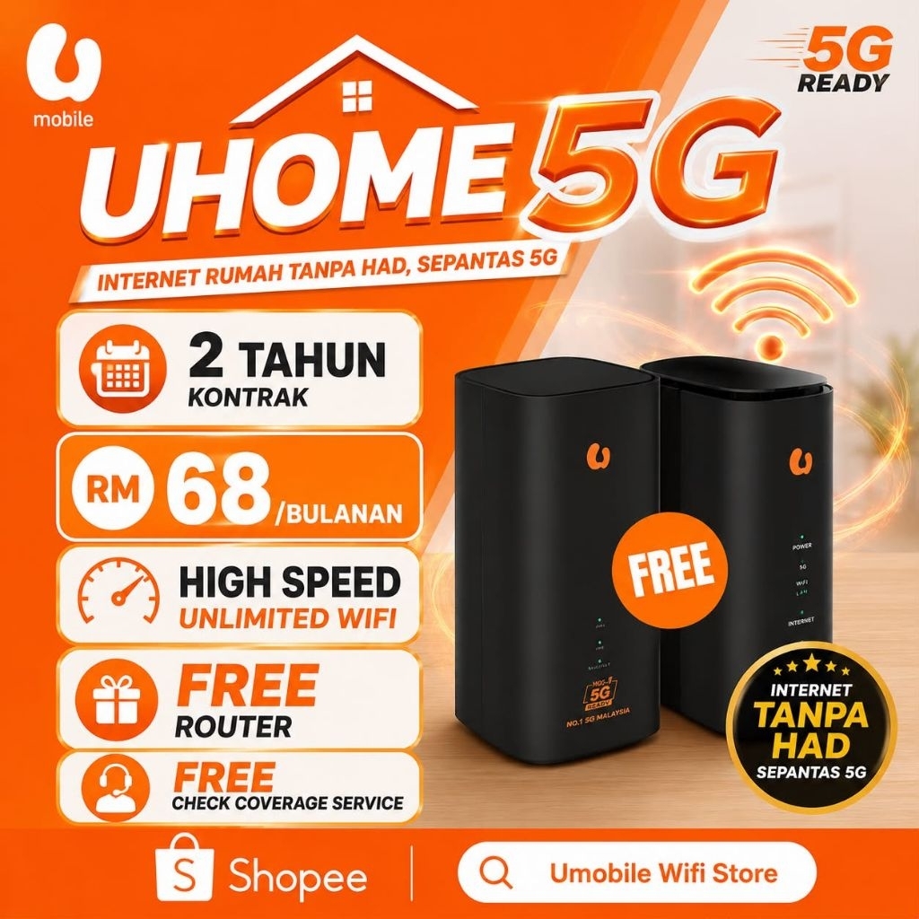 UHome 5G Umobile FREE Wifi Router 5G Full High Speed Unlimited Data 2 ...