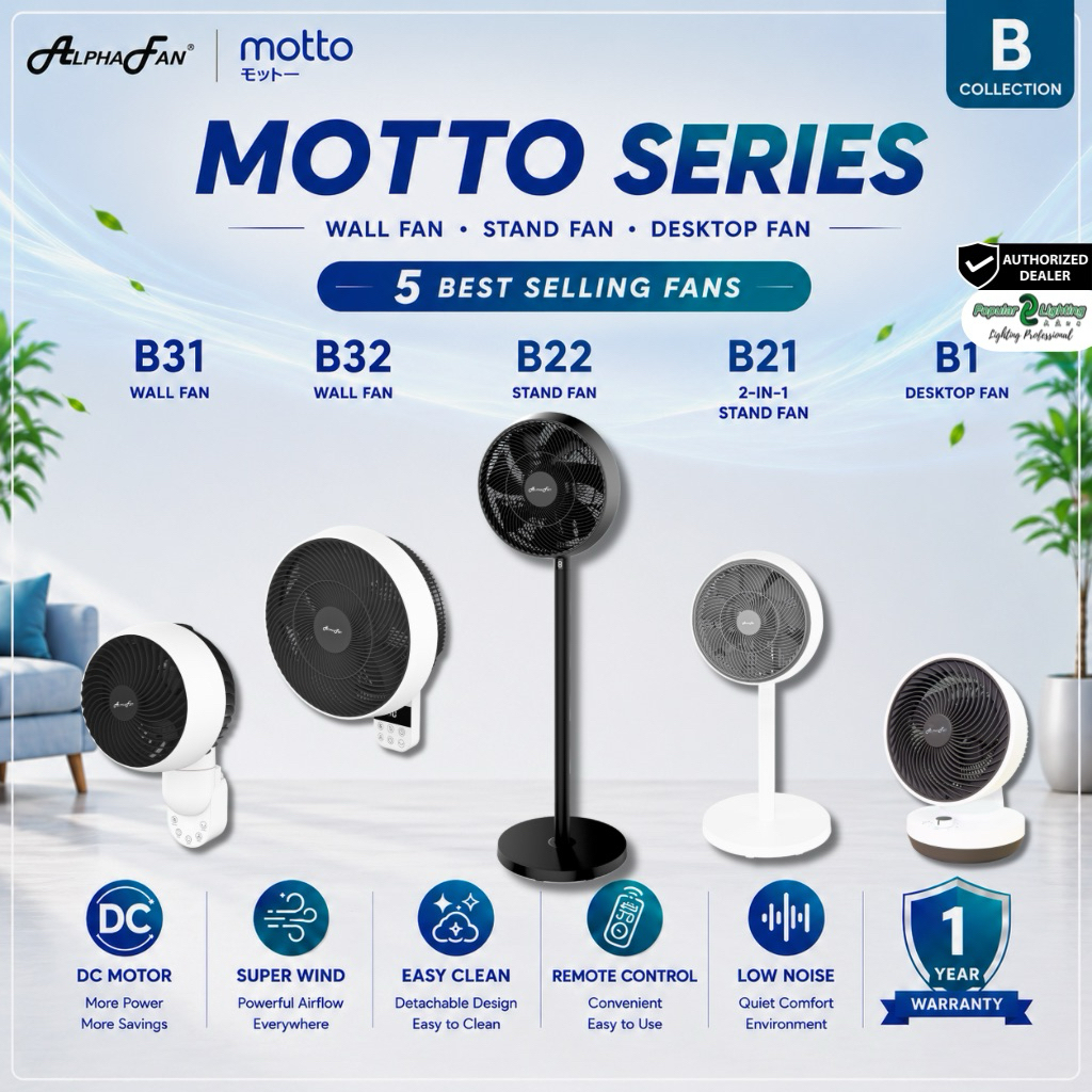 ALPHA Motto B Collection B1 / B22 / B21 / B31 / B32 Desktop Fan Stand ...