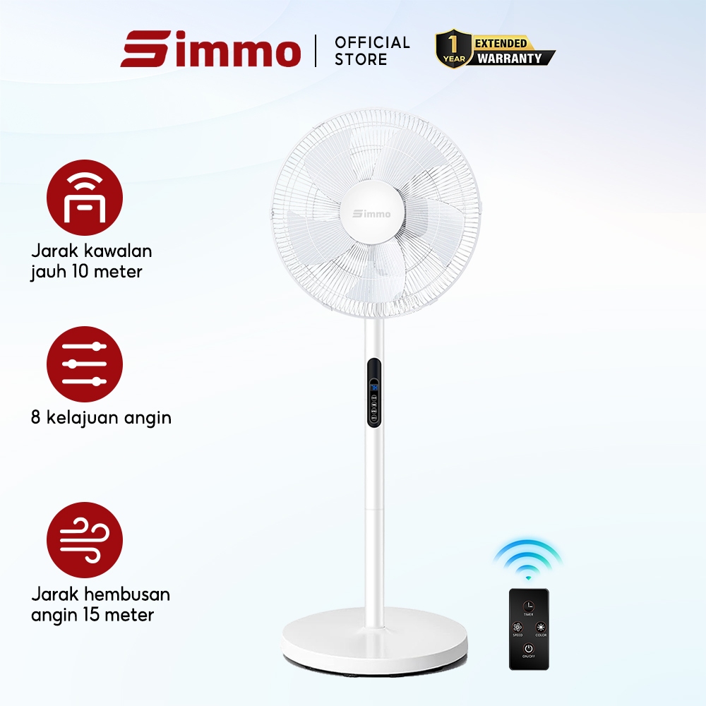 Simmo Electric Stand Fan Strong Wind Floor emote Control 8 Speed 5 ...