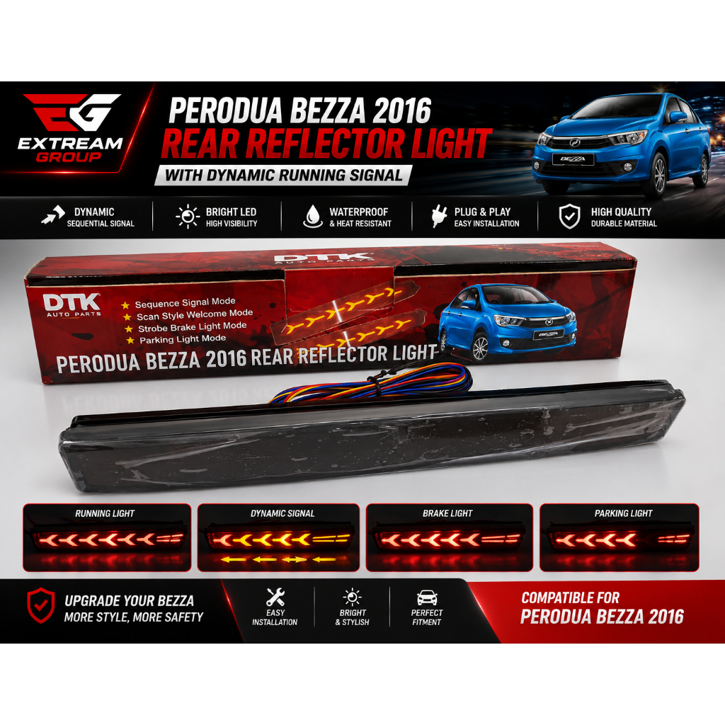 Perodua Bezza 2016 Dynamic Led Rear Bumper Reflector With Signal ...