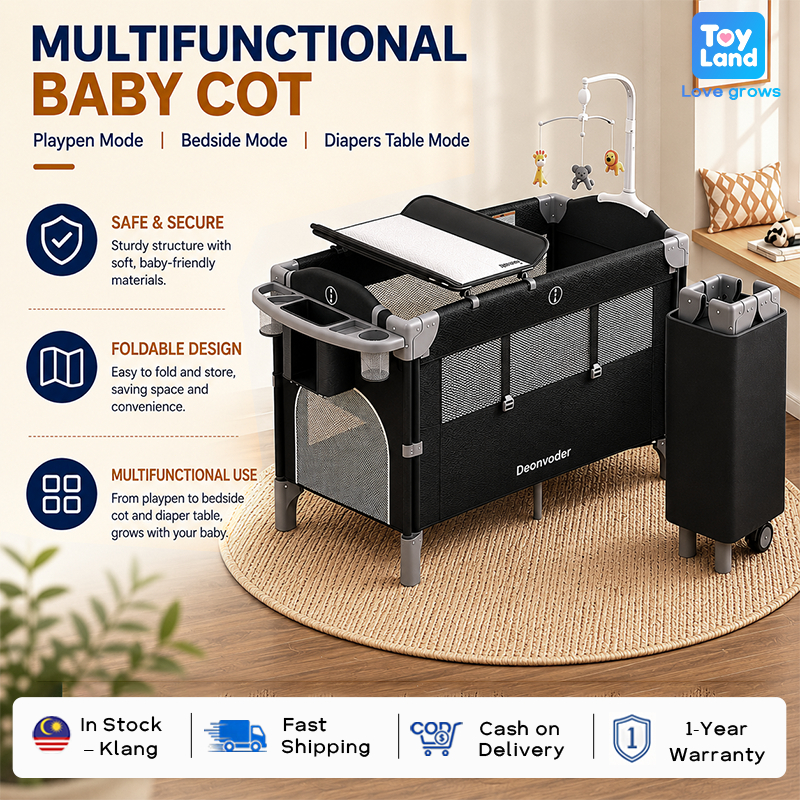 COD Multifunction Baby cot 2 Level Portable Large Size Baby Crib ...
